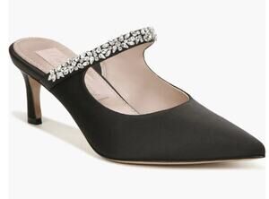 Pnina Tornai 4 Naturalizer Liefde Satin Rhinestone Mules Black Size 9.5 Wide NIB